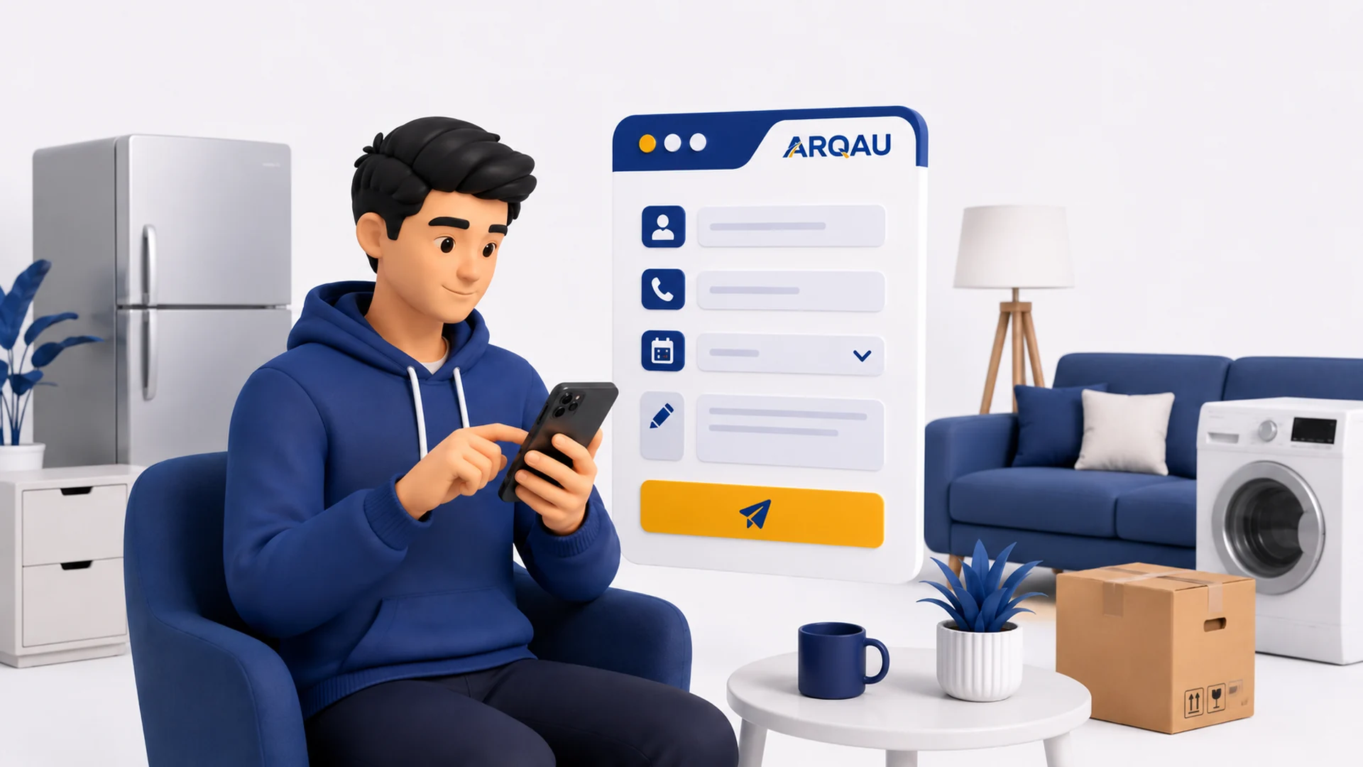 Клиент оставляет заявку на услуги ARQAU